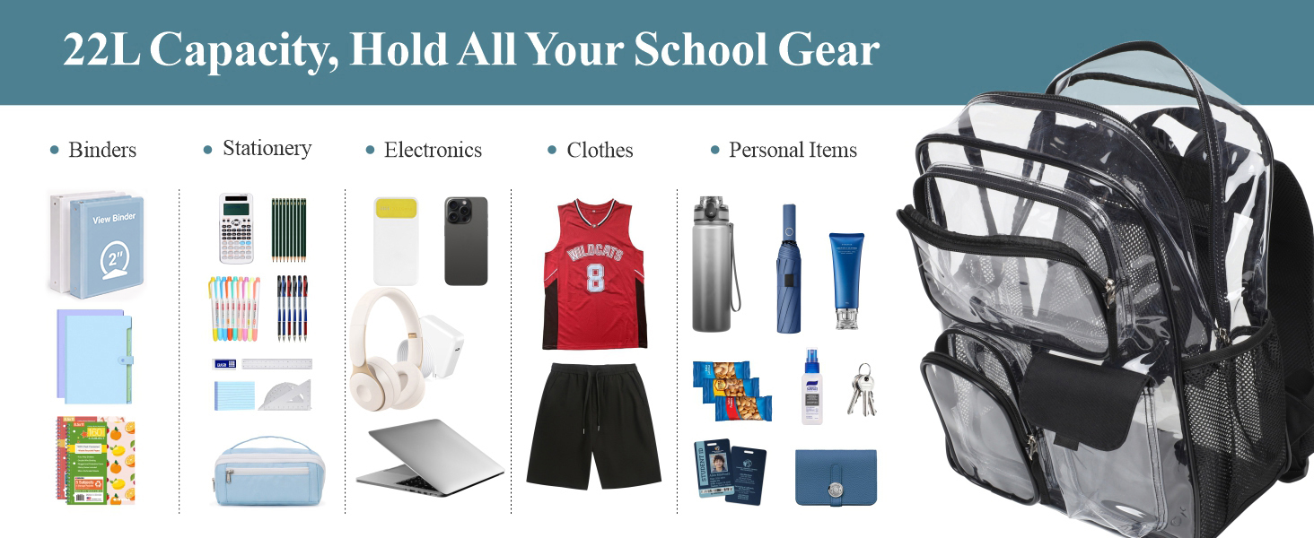 Clear Bookbag for Boys