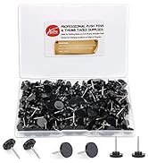 Black Push Pins 200-count Flat Thumb Tacks Steel Point and Dark Plastic Head Thumbtacks for Cork ...
