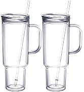 MEWAY 40 oz Tumbler with Handle and Straw Lid,Double Wall Vacuum Reusable plastic Water Bottle Tr...