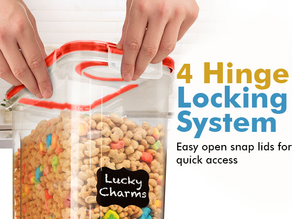 food storage containers with lids for pantry, airtight cereal containers, plastic cereal containers