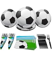 Blue Orchards Soccer Value Party Supplies Pack (60 Pieces for 16 Guests) - Soccer Party Decoratio...