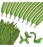100Pcs Olive Green 260 Balloons, Thickening Latex Olive Green 260q Balloons for Animal Model, Oli...