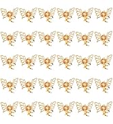 Wecoe 30 Pcs Small Gold Butterfly Hair Clips Tiny Mini Claw Clips Cute Decorative Hair Clips Flow...