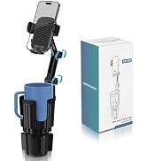 2-in-1 Cup Holder Phone Mount, 360° Adjustable Phone Cup Holder for Car, Quick-Install Cup Holder...
