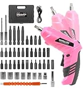 MYMULIKE Cordless Electric Screwdriver, 3.6V Rechargeable Power Screwdriver with 47 pcs Accessori...