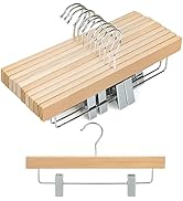 TOPIA HANGER 11.8'' Unfinished/Natural Wooden Pants Skirt Hangers for Kids Baby Toddler Children,...