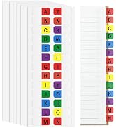 A-Z Sticky Alphabet Tabs, Colorful Self-Adhesive Letter Index Tabs for Notebook, Textbook, Dictio...
