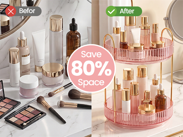 Rotating Makeup Organizer Countertop