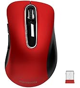 memzuoix 2.4G Wireless Mouse, 1200 DPI Mobile Optical Cordless Mouse with USB Receiver, Portable ...