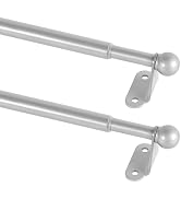 KXLife 2 Pack Small Curtain Rod 18-30 inch, 1/2” Diameter, Cafe Door Curtain Window Rod, Adjustab...
