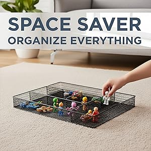 Mesh Desk Drawer Organizer Large Desk Organizer Tray with 2 Removable Dividers