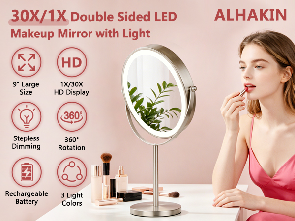 lighted makeup mirror