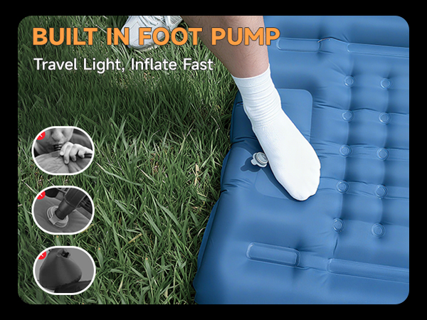 Built in foot pump
