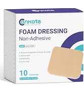 Conkote 10 Pack Foam Dressings Sterile Non-Adhesive Pads for Exudating Wounds 4"x4", FSA or HSA H...