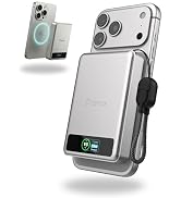 SolidSafe 10K Magnetic Power Bank, Silver, Qi2 Certified 15W Wireless Charger, LCD Display, Solid...