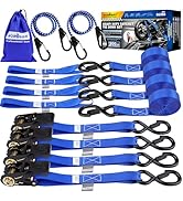 Ratchet Straps Heavy Duty, Tie Down Straps Ratchet Set, 2200 LB Break Strength, Safety Lock S Hoo...