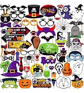 Halloween Photo Booth Props - Big, Pack of 56 | Halloween Photo Props, Halloween Party Decoration...