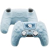 PlayVital for PS5 Controller Cover Skin - Cute Ocean Whisper Series Semi-Clear Silicone Case for ...