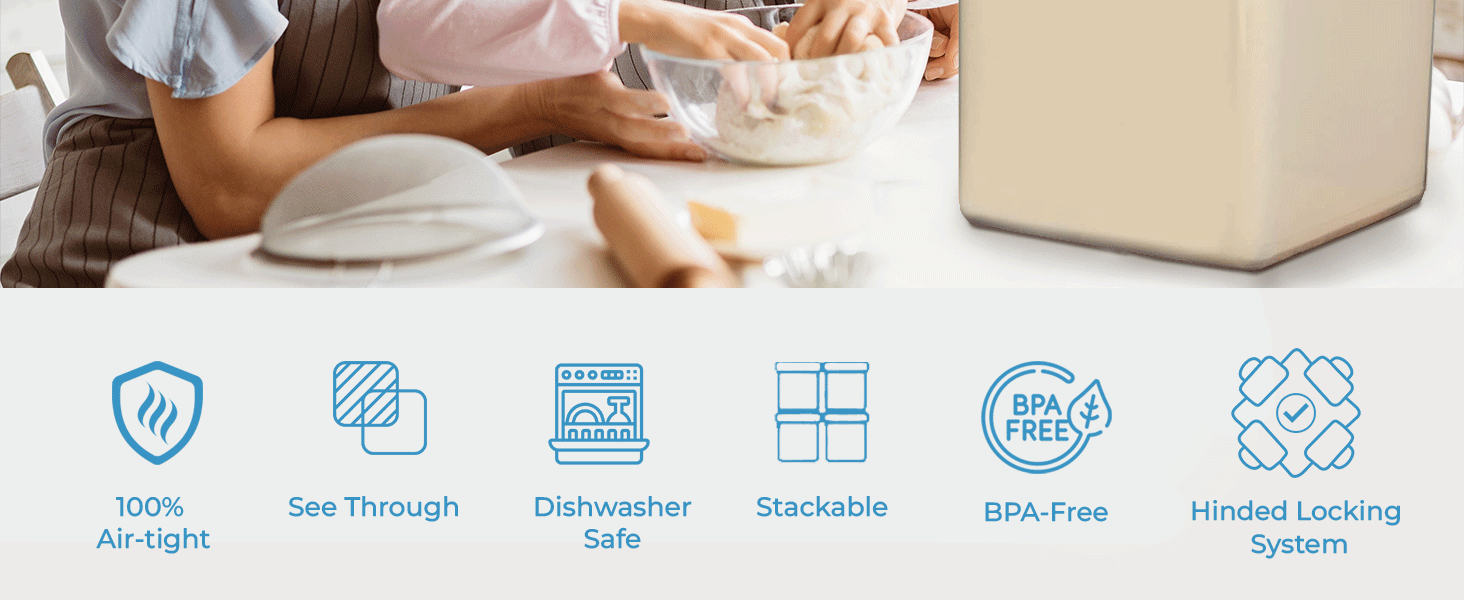 large airtight food storage containers, flour canister, air tight containers ,air tight containers