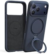 TORRAS Ostand Q3 Silicone 17 Pro Max Case, 360 Ring Holder Stand, Soft Liquid Silicone Comfortabl...