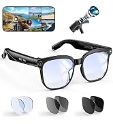 Hwagol Smart Glasses with Camera, 8MP HD Photo and Video Recording,AI Camera Glasses with Real-Ti...