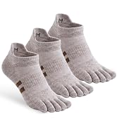 SonicWheat Merino Wool Toe Socks Running & Hiking Five Finger Ankle Socks Moisture Wicking Men Wo...