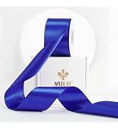 MEEDEE Royal Satin Ribbon 2 Inch Royal Blue Ribbon Lux Double Faced Ribbons by 25 Yards Silk Ribb...