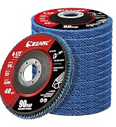 EZARC 12 Pack 40 Grit Flap Discs 4 1/2 for Angle Grinder, 4.5" x 7/8" T27 High Density Jumbo Zirc...