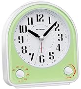 Peakeep Analog Alarm Clock Non-Ticking Silent, Optional 7 Wake-up Sounds with Volume Control, Nig...