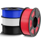 TECBEARS PETG Filament 1.75mm, 4-Color Bundle - Strong & Accurate, 4 * 1KG (1320M), White, Blue, ...