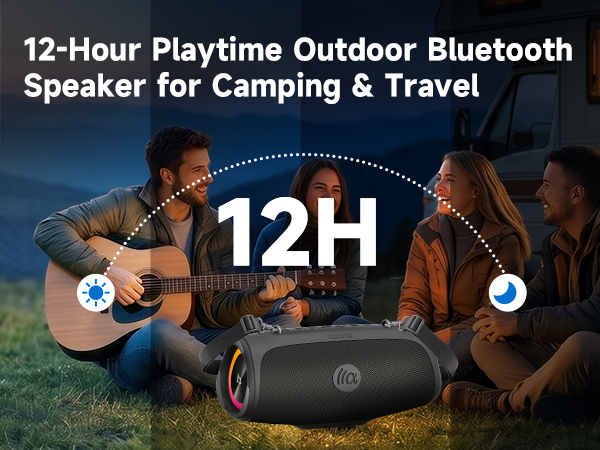 12H playtime outdoor bluetooth speaker