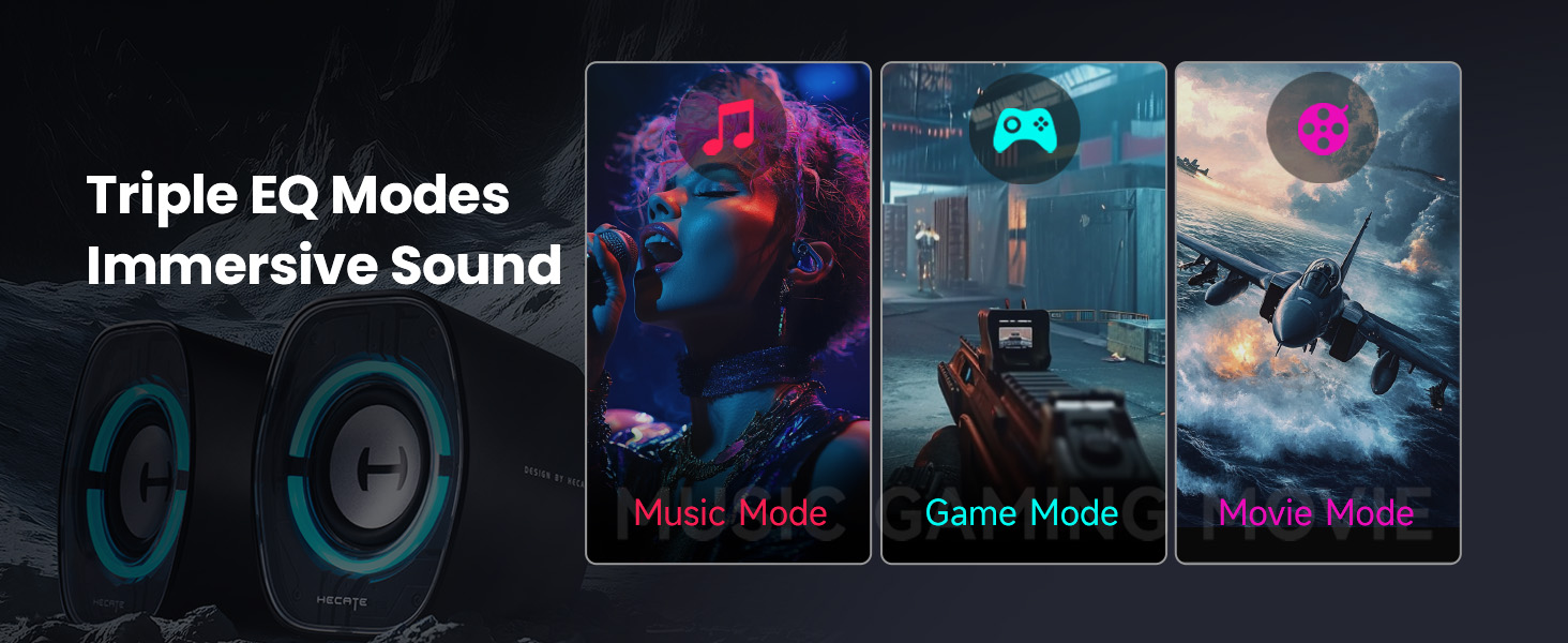 Triple EQ Modes (Music/Gaming/Movie)