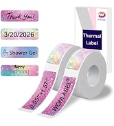 WONLABEL D30 Thermal Labels, 14x40mm (0.55"x1.57") Adhesive D30 Label Tape for D30 /D30S Label Ma...
