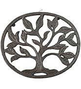 GASARÉ, Cast Iron Trivet for Hot Dishes, Pots, and Pans, Metal Trivet, Tree Roots Design, Rubber ...