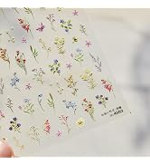 Flower Nail Stickers Floral Leaf Nail Art Decals 5D Embossed Self Adhesive with Designs Spring Su...