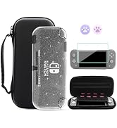 GLDRAM Black Carrying Case for Nintendo Switch Lite, Portable Travel Case with 8 Game Card Slots,...