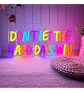 mutank Don't Let The Hard Days Win Neon Sign, Motivational Neon Light USB Powered LED Dimmable, f...