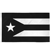 Puerto Rico Black Flag - 3x5ft Poly - Perfect for Homes, Events, parades, Protests, etc! (Black)