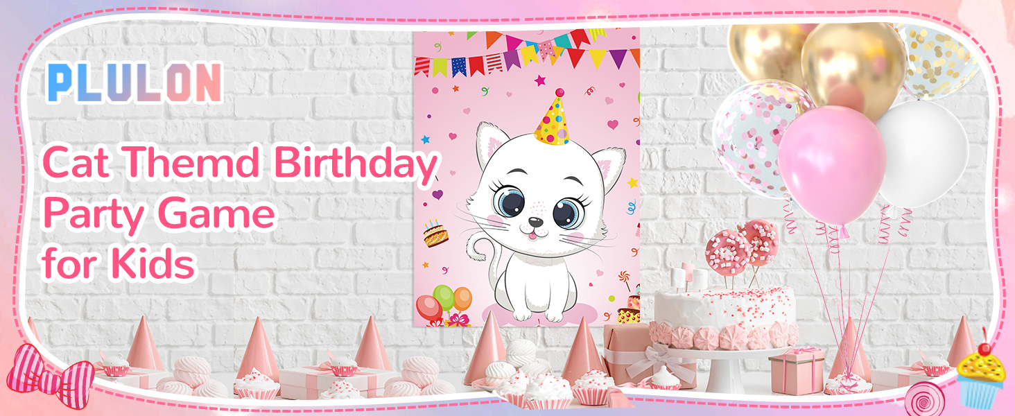 PLULON Cat Themed Birthday Party Game for Kids