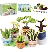 Hssugi Crochet Kit for Beginners, 6Pcs Potted Plants Crochet Kits, Knitting Kit with Step-by-Step...