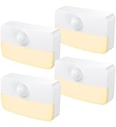 AMIR 4 Pack Motion Sensor Stair Light for Indoor, Battery-Powered LED Night Light, 40 Lumen 3000K...