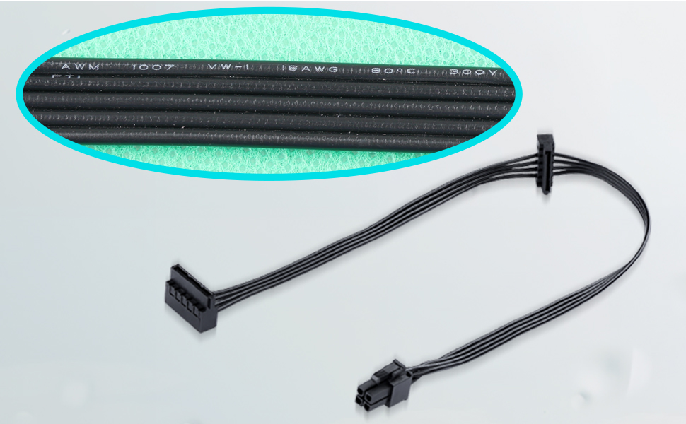 ATX 4-pin to 2 SATA SSD Power Cord Extension Cable