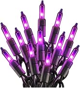 Brightown Purple Halloween Lights for Outdoor Indoor Decorations, 20FT 100 Count Incandescent Min...