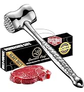 Stainless Steel Meat Tenderizer Tool, Premium Meat Mallet with Non-Slip Grip, Dual-Sided with Hea...
