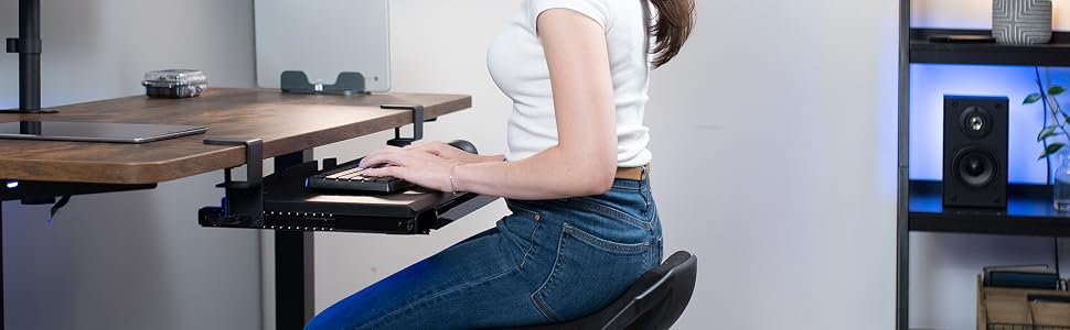 Keyboard tray mount with pencil drawer