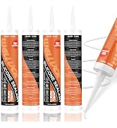 WELLUCK Clear Silicone Caulk, 100% Waterproof Caulking Silicone Sealant Flexible Cartridge Adhesi...