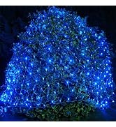 2 PACK Outdoor Garden Light - Waterproof Net Lights, 200 LED Battery Operated Tree String Light w...