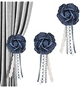 Meplait 2 Pack Flower Curtain Tiebacks & Holdbacks, No Drill Curtain Clips for Sheer Curtains Dec...