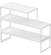 Jojocross Adjustable Stackable Metal Storage Shelf - Expandable Wire Rack with Perforations for K...