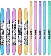 BLIEVE - Aesthetic Highlighters and Gel Pens And Soft Tip, No Bleed Dry Fast Easy to Hold, for Bi...
